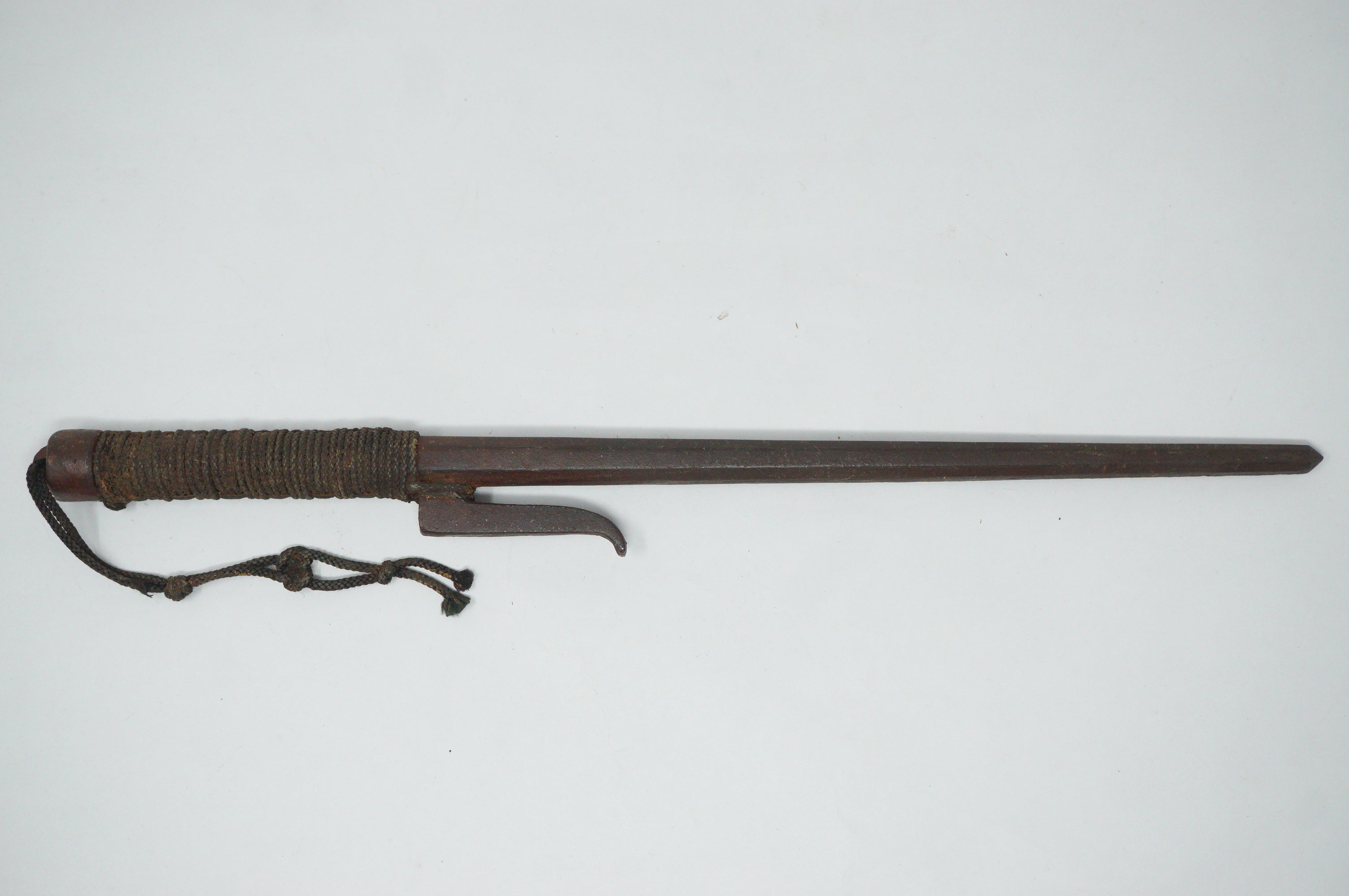 Antique Japanese Jute Iron Stick Edo Period Original from Japan 0331G9