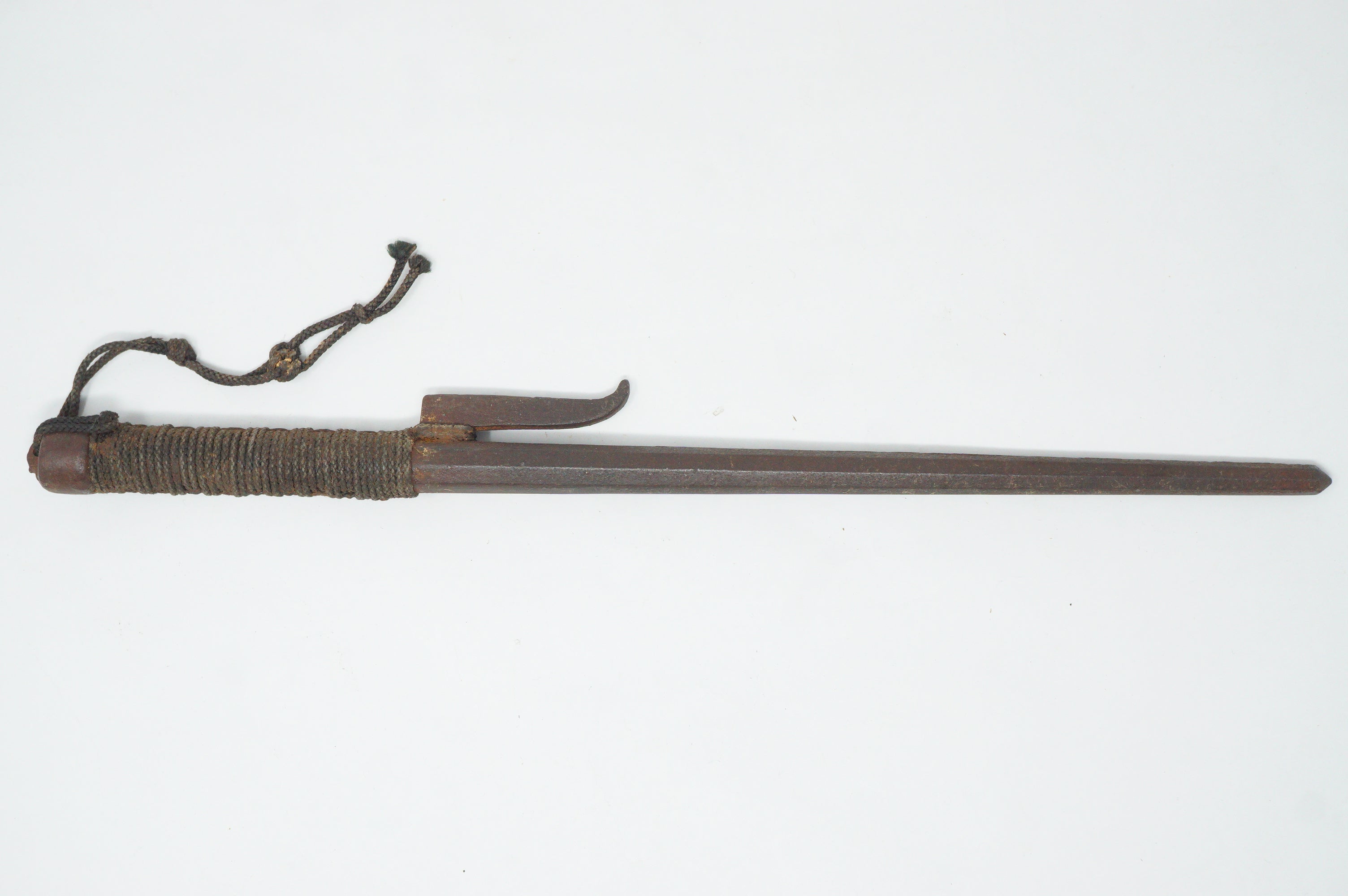 Antique Japanese Jute Iron Stick Edo Period Original from Japan 0331G9