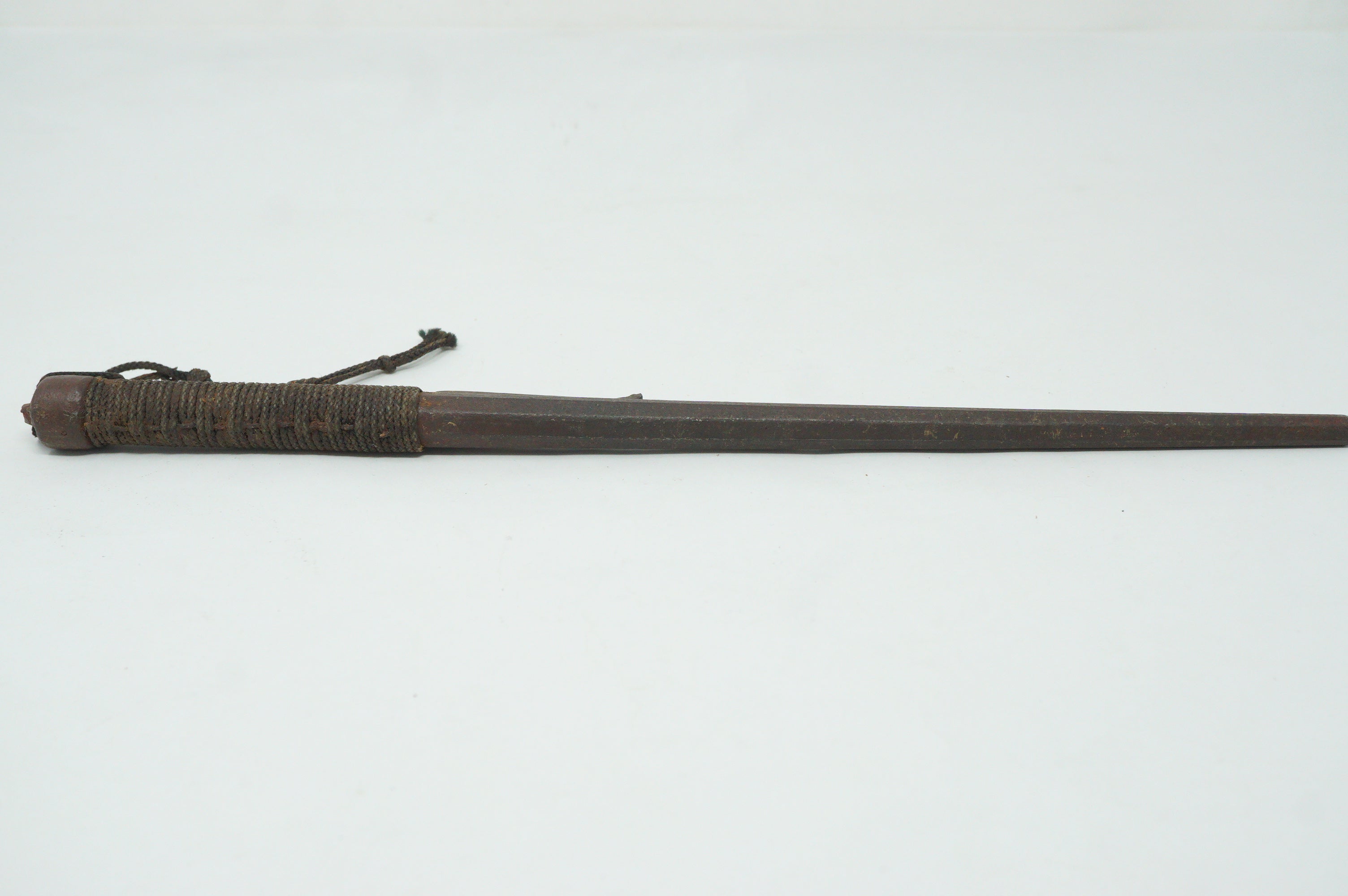Antique Japanese Jute Iron Stick Edo Period Original from Japan 0331G9
