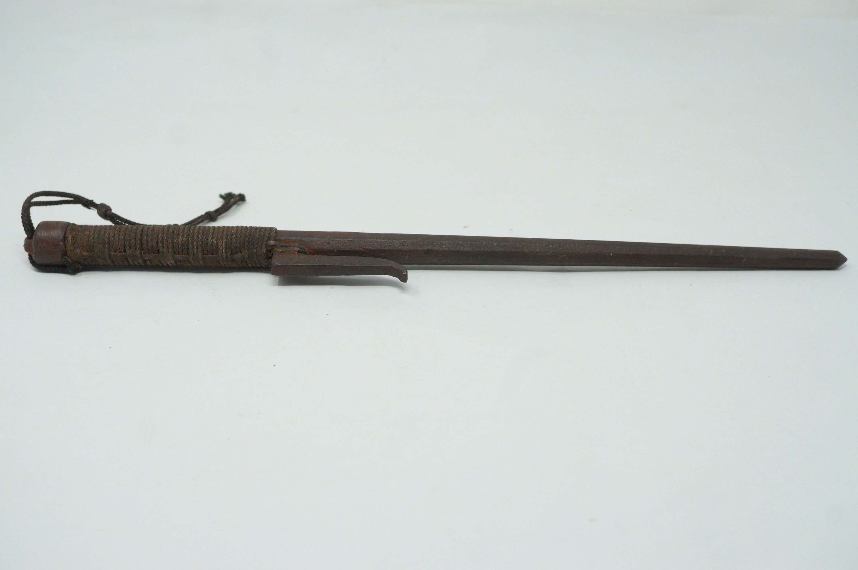 Antique Japanese Jute Iron Stick Edo Period Original from Japan 0331G9