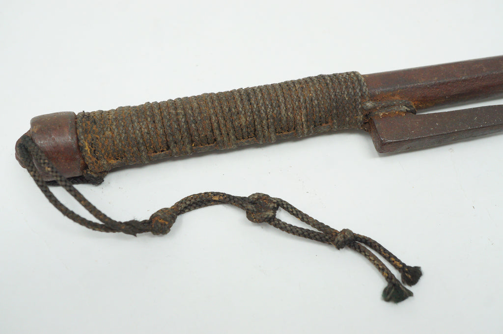 Antique Japanese Jute Iron Stick Edo Period Original from Japan 0331G9