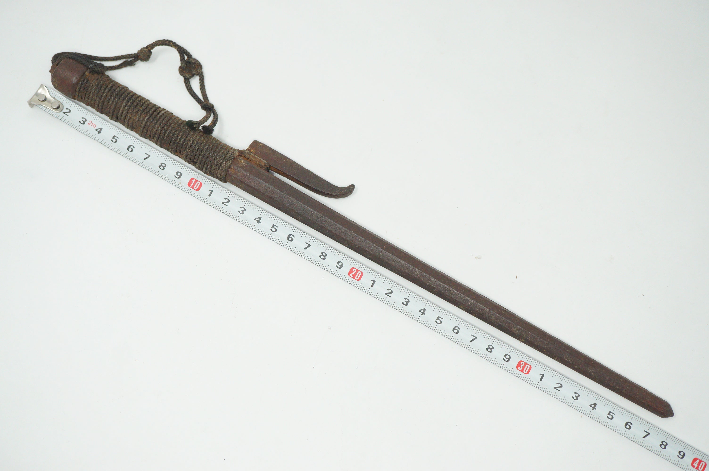 Antique Japanese Jute Iron Stick Edo Period Original from Japan 0331G9